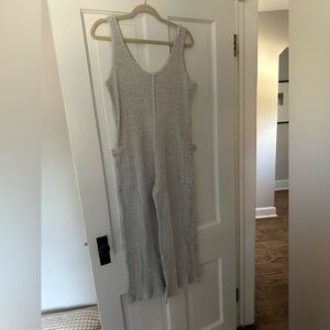 PROJECT SOCIAL T SANTA MARIA SWEATER RIB WIDE LEG JUMPSUIT - GREY